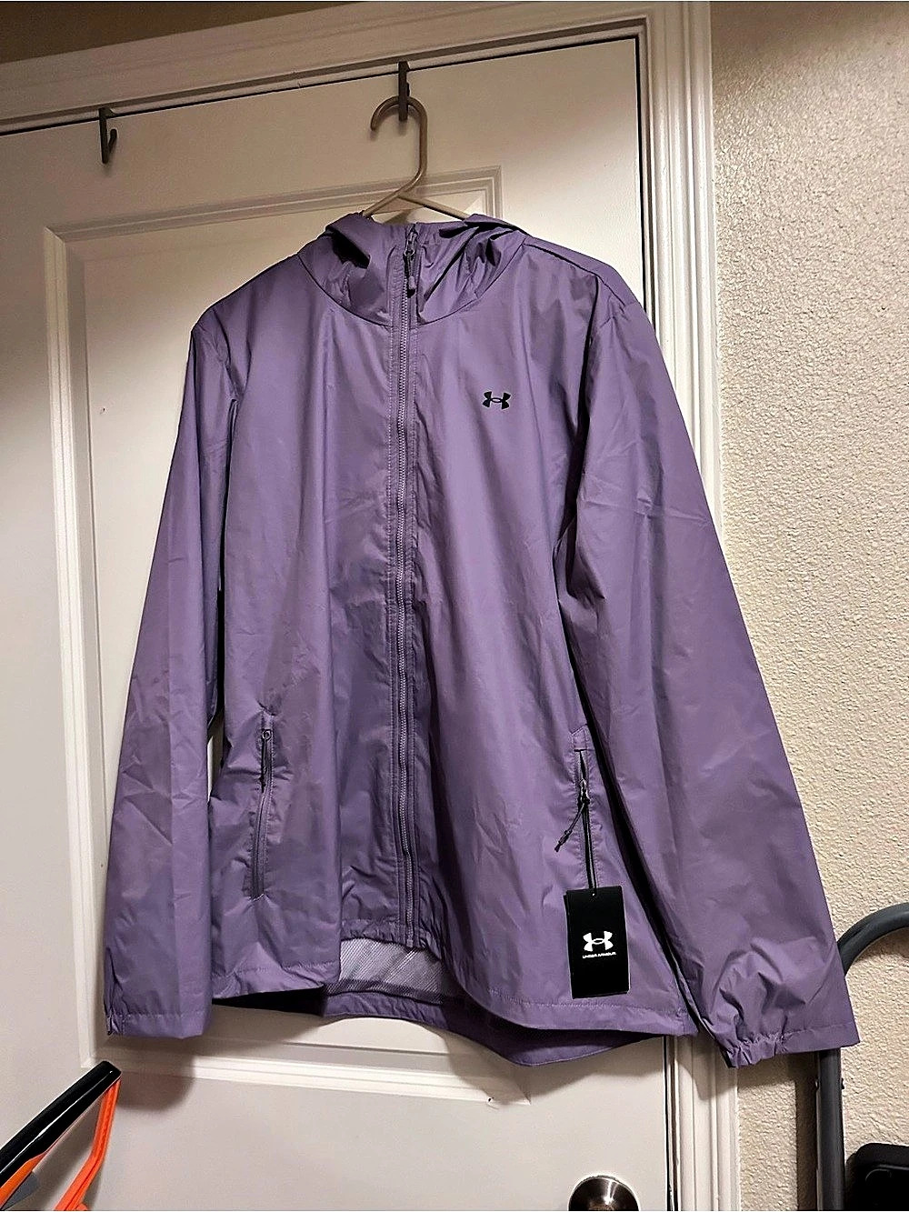 Under Armour UA Storm Forefront Rain Jacket Purple XL NWT Hooded Rain Jacket